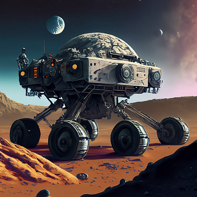 Indian Rover On Moon AI Image. adobe firefly ai ai art artificial intelligence futuristic graphic design midjourney modern
