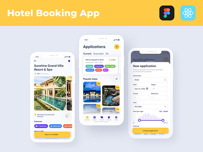 Online Hotel Booking figma mobile app design online hotel booking user interface