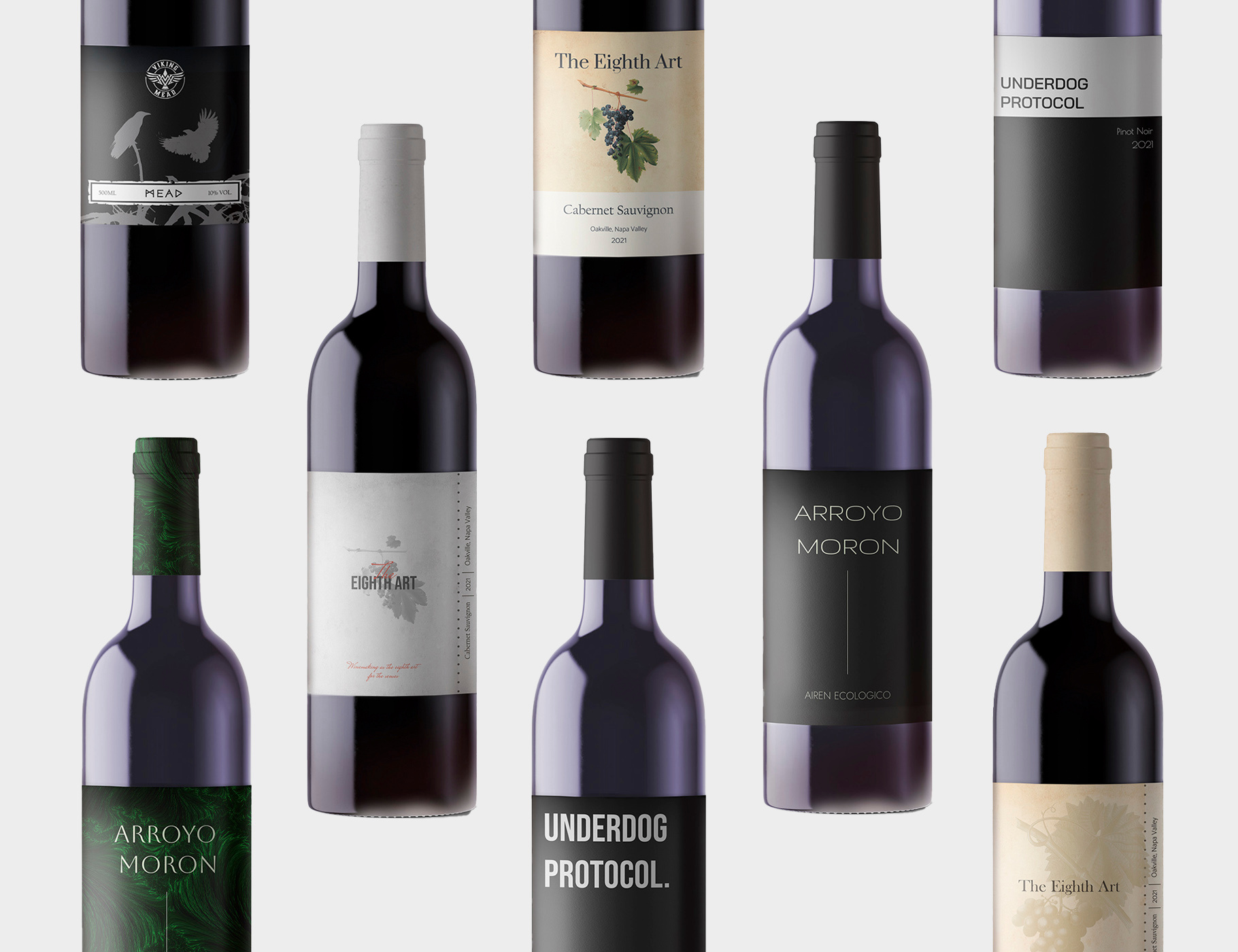 WINE LABELS design graphic design illustration label mockup packaging wine