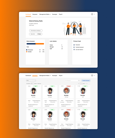 HR system app design graphic design ui ux website