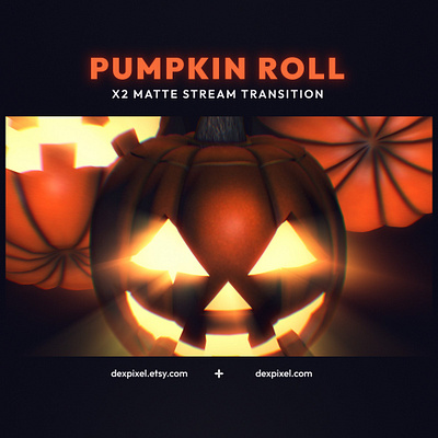 Pumpkin Roll Halloween Stream Transition animation design graphic design motion graphics obs stream stream design stream pack stream transition twitch vtuber