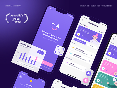 👩‍💻 App design for fintech project | Hyperactive ai app design design fintech hyperactive interfaces mobile mobile app mobile assistant moblie design personal assistant product design saas startup typography ui ux web design