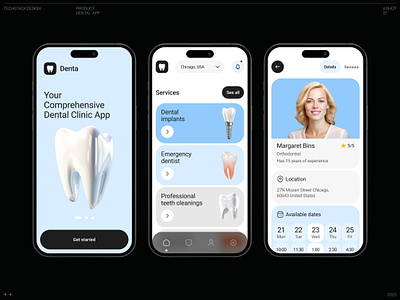 Dental Care App app design clinic dental design healthcare ios medical medical app minimal mobile mobile app product design ui ui app