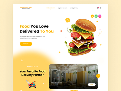 Restaurant Landing Page app branding burger commerce cook delivery design food graphic design illustration logo pizza restaurant ui ux web