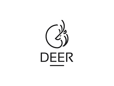 Deer Logo animal logo antler logo app branding circle deer deer logo forest icon logo minimal deer reindeer vector