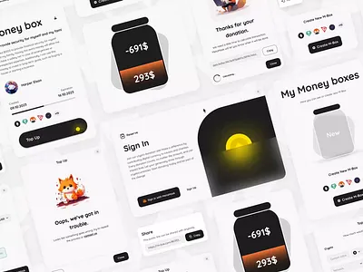 M-Box — crypto jar collect after effects branding crypto cypto currency dontation figma graphic design jar ui