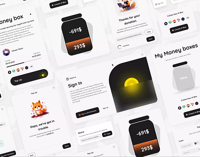 M-Box — crypto jar collect after effects branding crypto cypto currency dontation figma graphic design jar ui