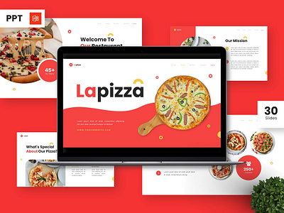 Lapizza - Powerpoint Templates foodie ingredient portfolio powerpoint presentation red template