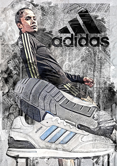 Adidas Sport art creative illustration illustrations illustrations portrait illustrazione portrait