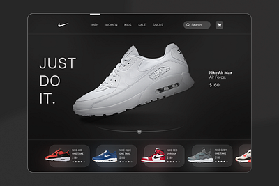 Nike Website Landing Page • UI Design • Figma dark design figma nikee shoes ui ux design website