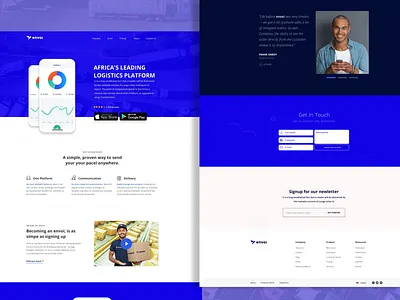 Envoi app landing page design landing page ui ui design uiux web design