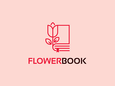 Flower Book Logo app bloom book logo branding education logo flower book flower logo icon logo note book vector