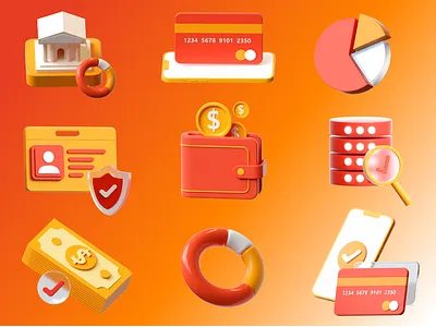 3D Icons For Finx.io 3d 3d design 3d icon 3danimation 3dart blender 3d cinema4d design icon loop render