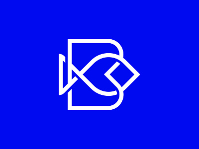 Letter B Fish Logo animal logo app b initial b monogram branding fish logo icon letter b logo monoline fish vector