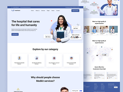 Medical Service Design💊 branding community diagnostic graphic design healthcare home page landing logo medical medical health mental health motion graphics uiux userinterface web webpage website