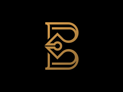 Letter B Pen Logo app b initial b monogram branding icon letter b logo logo pen logo vector writer logo