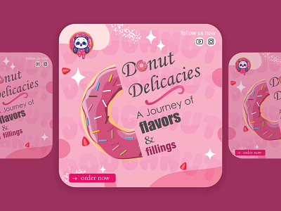 DONUT - social media post app design donut fb graphic graphic design illustration instagram logo snap social media vector