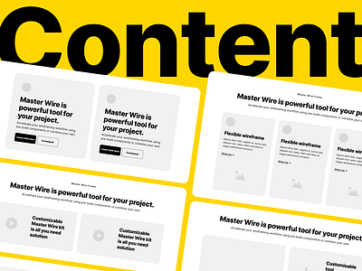 Content UI/UX Wireframe blocks content design desktop desktop ui desktop ux figma image kit layout minimal mockup template ui uiux ux video wireframe wireframing