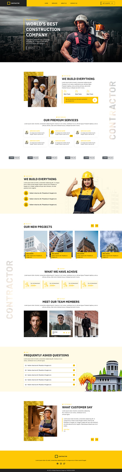 Contractor Website Design construction website contractor website graphic design ui website development