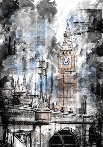 Big Ben London UK adobe art artist big ben london uk creative design illustration illustrations illustrazione portrait