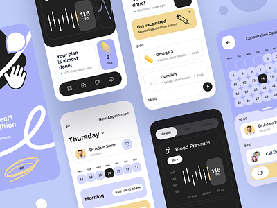 Healthcare service - Mobile app app app design doctor healthcare healthcare app medical medicine mobile app mobile app design mobile design mobile ui