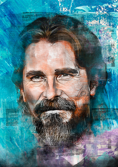 Christian Bale adobe art artist christian bale creative design ill illustration illustrations illustrazione portrait