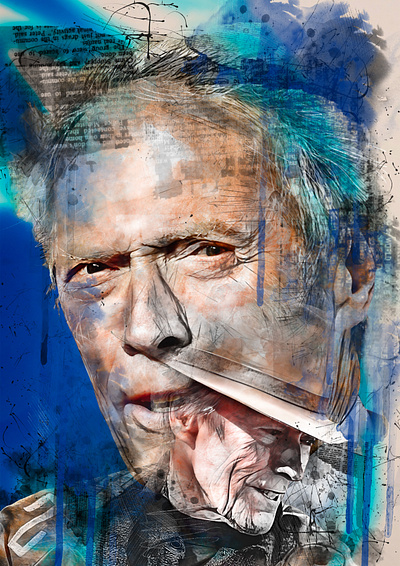 Clint Eastwood adobe art artist clint eastwood creative design ill illustration illustrations illustrazione painter photoshop portrait