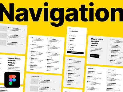 Navigation Figma Wireframe clean customizable design desktop download dropdown figma header home hompage items kit menu mobile navigation template ui ux web wireframe