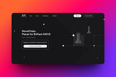 MOVECHEZZ - Place for Brilliant MOVE blockchain branding chess design graphic design nft ui uiux webdesign website