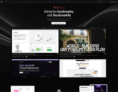 Bookmarkify Landing Page Dark Mode branding chrome extension dark mode landing page ui ux web design