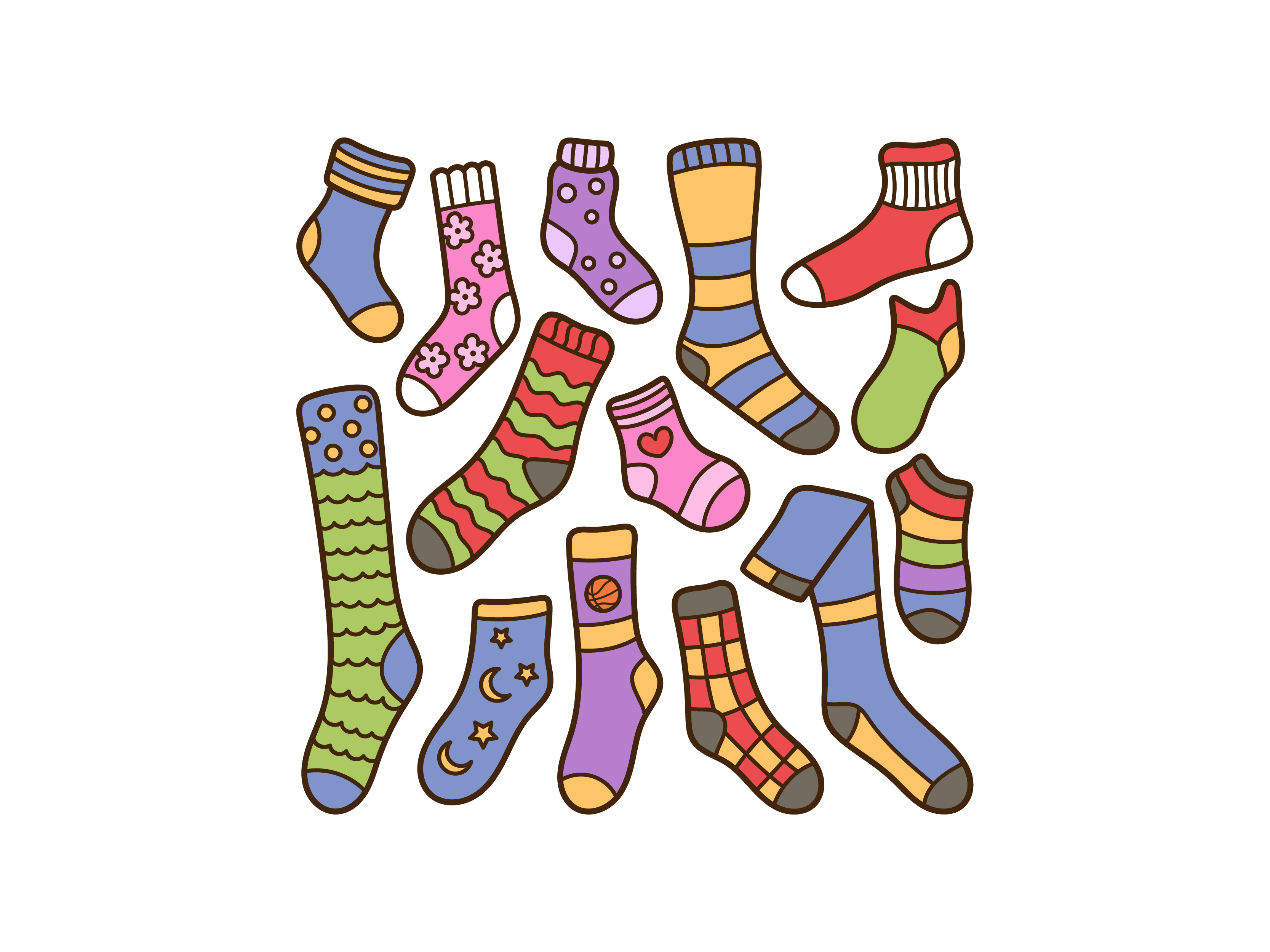Socks Doodle Set cute doodle illustration socks vector