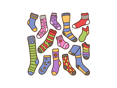 Socks Doodle Set cute doodle illustration socks vector