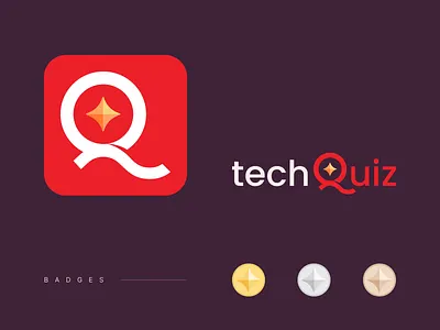 TechQuiz badges bronze badge flat logo gold badge logo quiz silver badge tech tech quiz