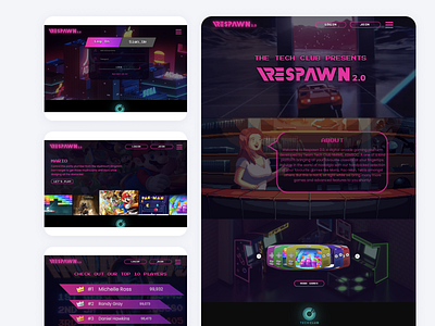 Respawn 2.0 Website Development adobe xd arcade development frontend gaming retro ui design ux design web design