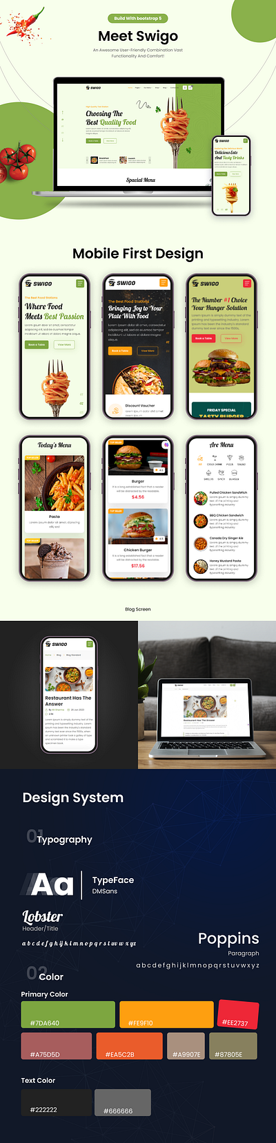 Swigo - Fast Food And Restaurant HTML Template bootstrap creative design food app food delivery food website html landing page layout product design template uiux website website design