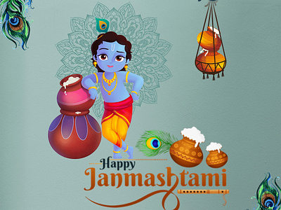 Janmashtami 2023 bal krisna branding celebration design festival gokul graphic design happyjanmashtami india it company janmashtami kanha krishna janmashtami krisna love radhakrishna radharani sixty13 spritual