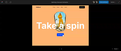Spinning Carousel Animation animation animationdesign carousel fashion fiigmadesign motiondesign prototyping ui uidesign uidesigner ux uxdesign uxdesigner