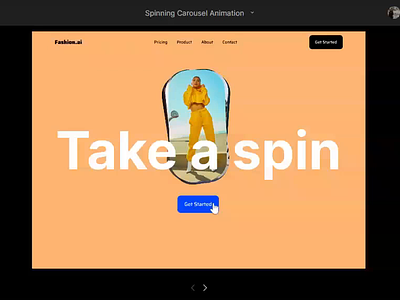 Spinning Carousel Animation animation animationdesign carousel fashion fiigmadesign motiondesign prototyping ui uidesign uidesigner ux uxdesign uxdesigner