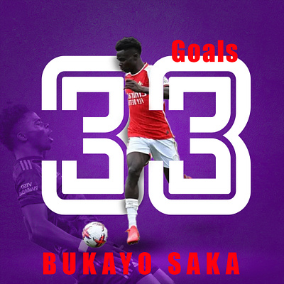 Bukayo Saka Sport Poster ads advertisement branding design graphic design social media post design sport sport poster