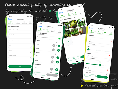 TieUp Farming Agricultural App - Web & Mobile UI/UX design add photo agritech app agritech ui crm delete fields flat design form layout forms and fields green ios app interface saas stepper task creation task manager task steps total counter wizard