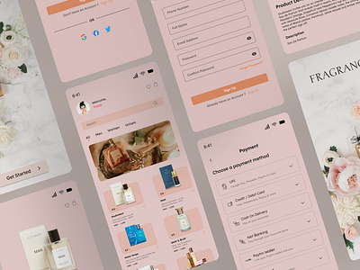 Perfume App UI Design app color dribbble perfumeapp typography uidesign uxdesign