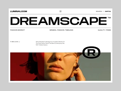 Luminalom - Fashion Landing Page brand identity branding clean editorial editorial layout fashion website landing page layout minimal minimal website swiss swiss design swiss style type type layout typography ui user interface web design website