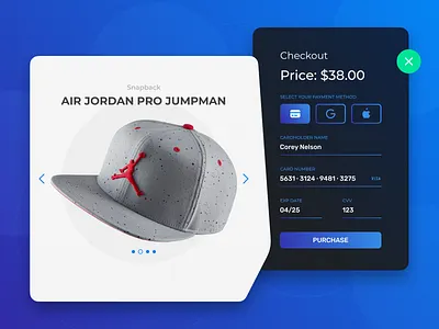 Daily UI 02 - Credit Card Checkout UI air jordan card challenge checkout credit card dailyui dailyui 02 dailyuichallenge design jordan overlay payment popup price purchase shopping snapback ui uidesign ux
