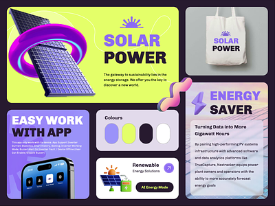 Solar Power - Empowering the Future, One Sunbeam at a Time 🌞⚡️ 3d animation branding color pallet dark app design flat future graphic design illustration la landing page logo motion graphics promotion solar power ui ux vector