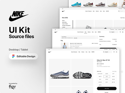 Nike Web UI (Redesigned) adidas buy digital e commerce figma kit modern nike puma running shoes shopping sneakers sports sportswear store trainers ui ux user interface website