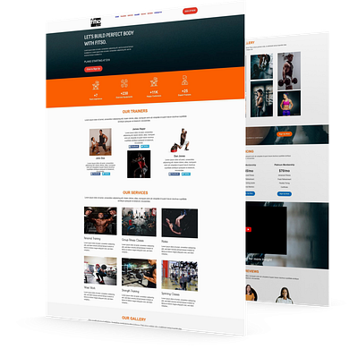 Fitness Landing page click funnels graphic design landing page uiux