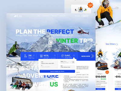 Arctic Travels agency arctic book booking flight hotel mountain rangga rangga cahyoml ski skiing snow snowboarding tickect travel ui web web design website winter