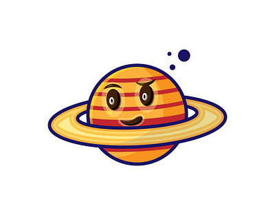 Cute saturn planet in space cartoon vector. cartoon graphic icon illustration logo modern vector planet planet icon saturn saturn icon space vector