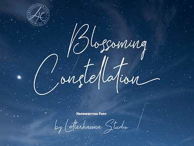 Blossoming Constellation Font design font handwritten logo script font typeface