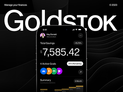 Goldstok © application case study design finance financial l graphic design interaction mobile motion graphic ui